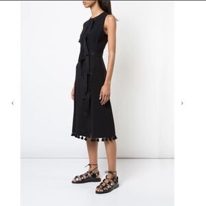 Altuzarra Women's Grosgrain Tie Blanche Dress Sleeveless Black Size 38
